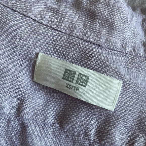 Uniqlo Men's Casual Linen Button Down Shirt - Light Purple - Picture 8 of 8